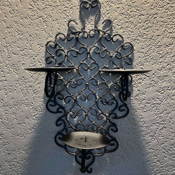 Black Metal Wall Sconce Set - Picture 8 of 10
